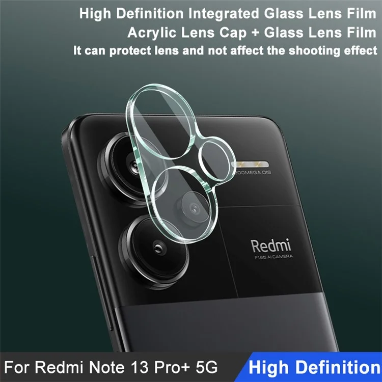 IMAK For Xiaomi Redmi Note 13 Pro+ Integrated Tempered Glass Camera Lens Protector + Acrylic Lens Cap