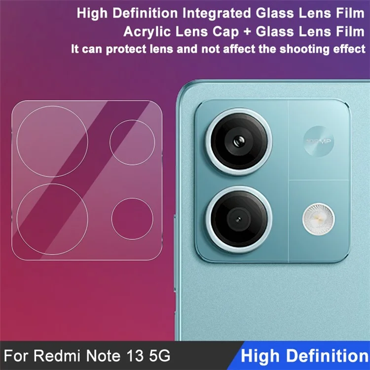 IMAK For Xiaomi Redmi Note 13 5G Tempered Glass Camera Lens Protector + Acrylic Lens Cap Integrated Lens Film