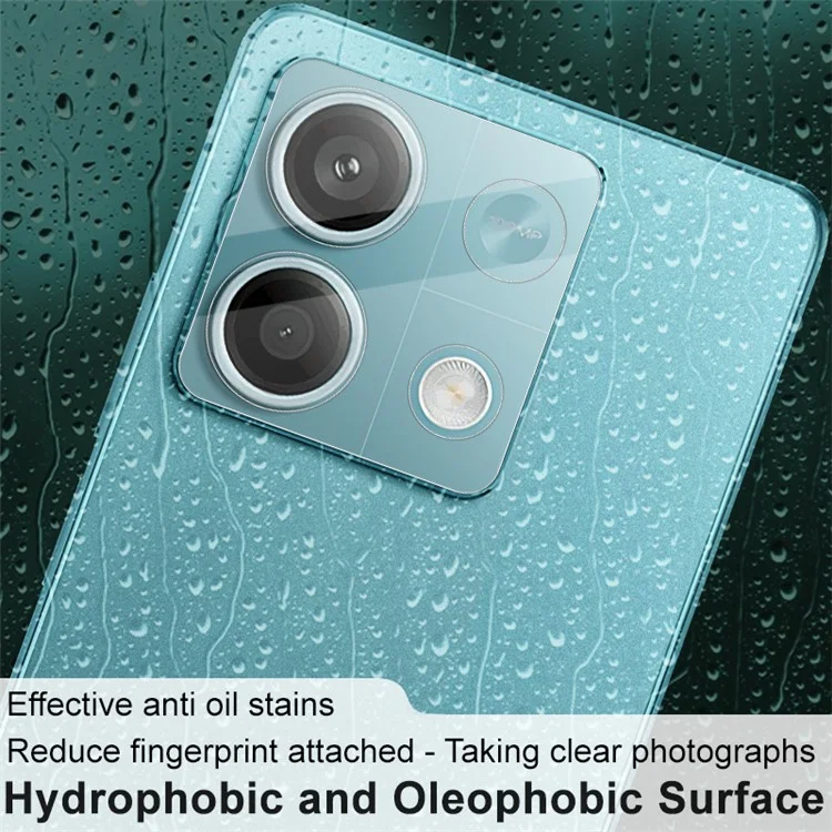 IMAK Pour Xiaomi Redmi Note 13 5G Protecteur d'objectif en verre trempé + Capuchon d'objectif en acrylique intégré Film de l'objectif