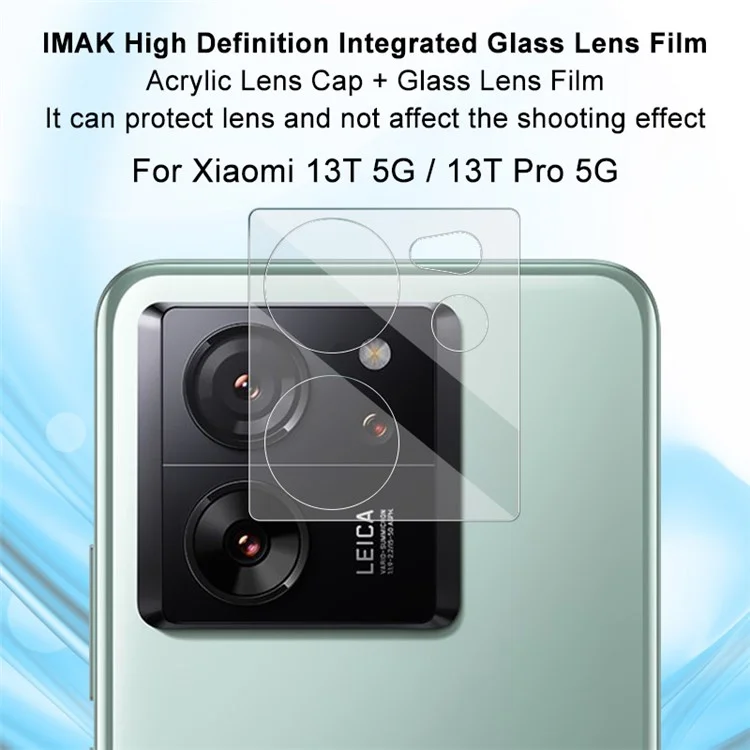 Имак Для Xiaomi 13t / 13T Pro Memdered Glass Lins Protector Integrated Camera Lins Film + Acryle Lins Cap