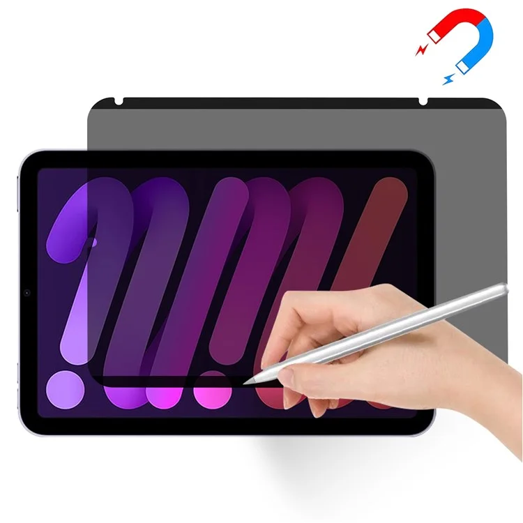 For iPad mini (2024) / mini (2021) Anti-Spy PET Screen Protector Reusable Matte Magnetic PET Screen Film