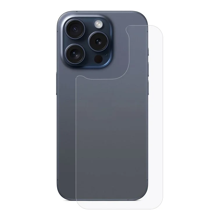 For iPhone 15 Pro Back Protector Straight Edge Tempered Glass Phone Back Film