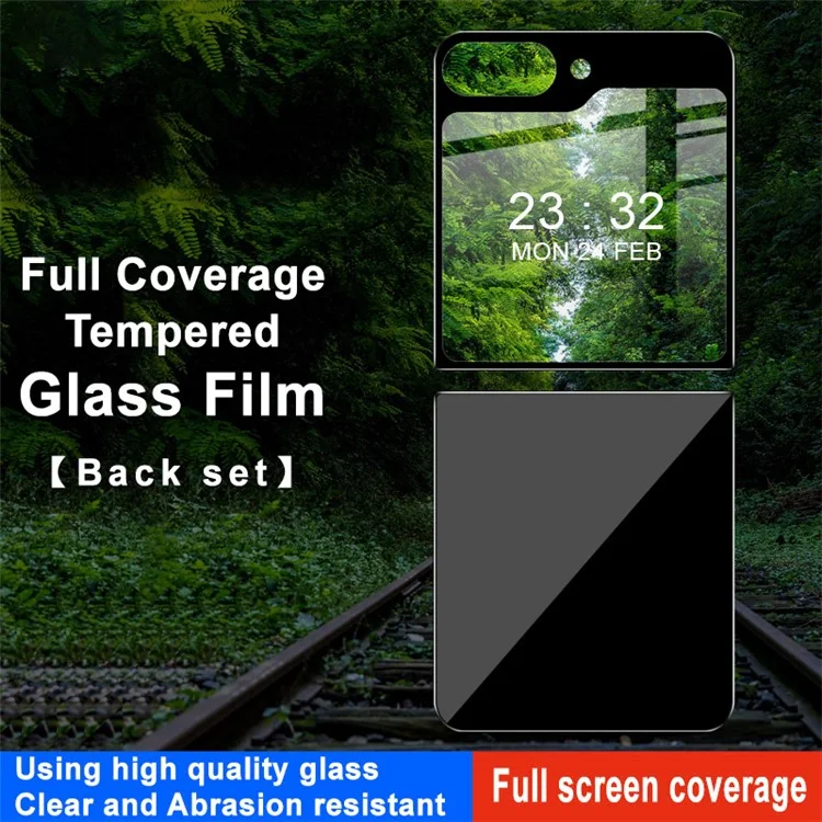 IMAK 1 Set For Samsung Galaxy Z Flip5 5G Rear Small Screen Protector Tempered Glass Full Covering Film