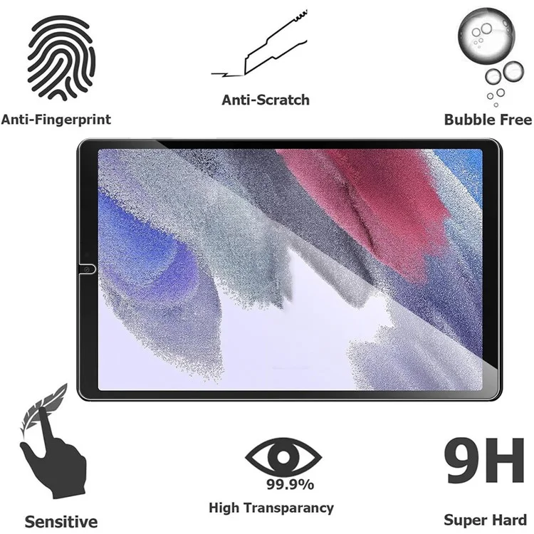 2Pcs For Samsung Galaxy Tab A9 2.5D 9H Hardness Screen Protector Tempered Glass Full Cover Film