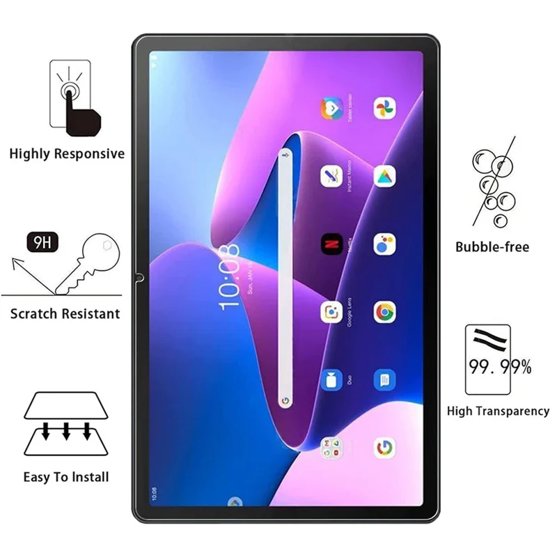 2Pcs For Lenovo Tab M10 (Gen 3) 2.5D Full Screen Protector Tempered Glass HD Clear Film