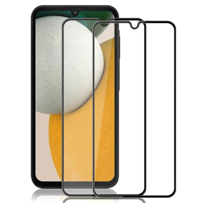 AMORUS 2Pcs For Samsung Galaxy A15 4G Full Glue Silk Printing Tempered Glass Film Full Screen Protector - Black