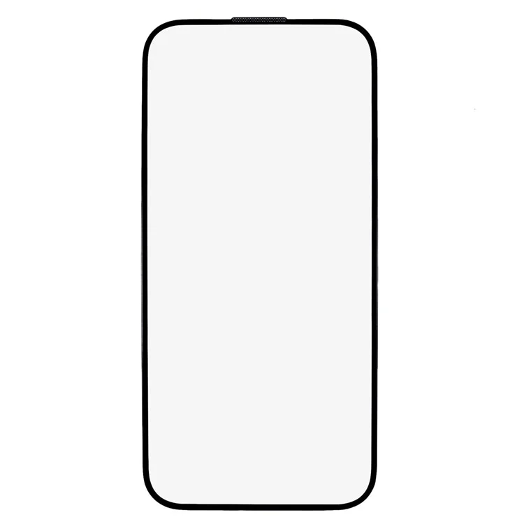 For iPhone 15 Pro Clear Screen Protector Black Edge Silk Printing Full Cover Tempered Glass Film with Dust-Proof Net