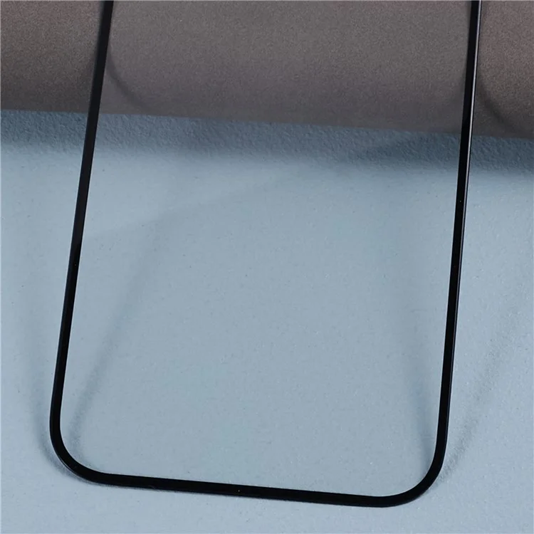 For iPhone 15 Pro Clear Screen Protector Black Edge Silk Printing Full Cover Tempered Glass Film with Dust-Proof Net