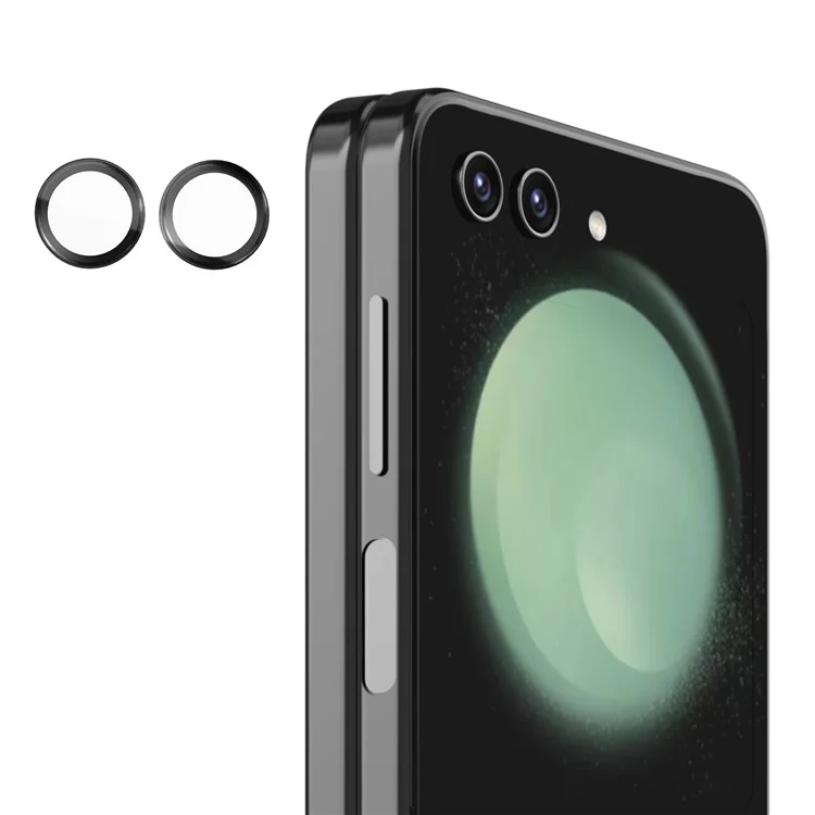 NILLKIN 2Pcs / Set For Samsung Galaxy Z Flip 5G Lens Film Aluminum Frame+Tempered Glass Camera Lens Protector