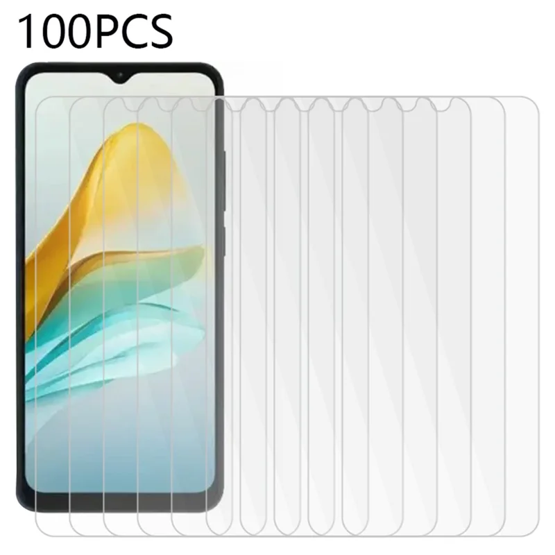 100Pcs for ZTE Blade A53 Pro Tempered Glass Screen Protector Ultra Clear Screen Film (No Package, with Wipes Set, Dust-absorber, Guide Sticker)