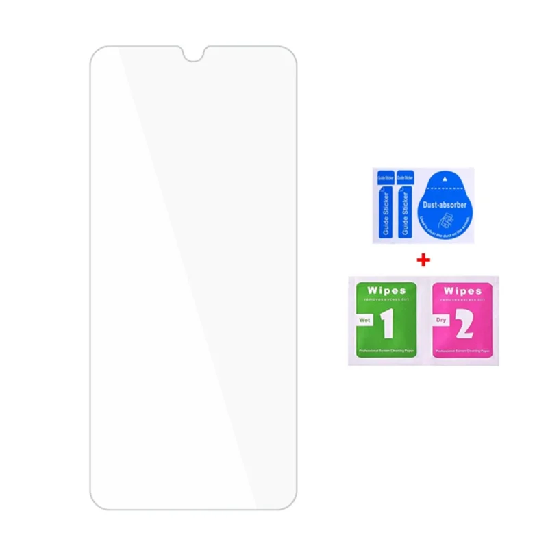 100Pcs for ZTE Blade A53 Pro Tempered Glass Screen Protector Ultra Clear Screen Film (No Package, with Wipes Set, Dust-absorber, Guide Sticker)