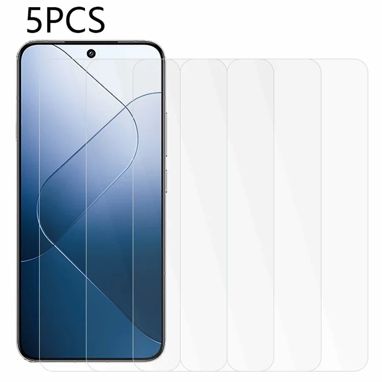 5PCS For Xiaomi 14 Screen Protector 2.5D 0.3mm Tempered Glass Anti-explosion Film