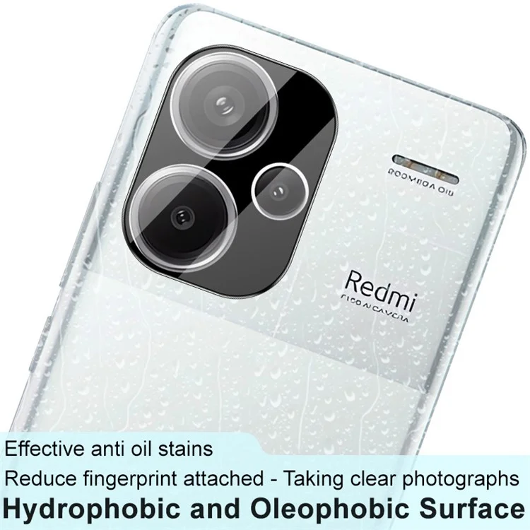 IMAK pour Xiaomi Redmi Note 13 Pro+ 5G Film de protection de l'objectif de la caméra Ultra Clear Verre trempé Protecteur d'objectif + Capuchon d'objectif en acrylique (Version noire)