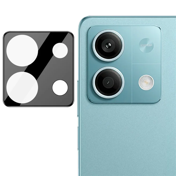 IMAK Para Xiaomi Redmi Note 13 5G Película da Lente da Câmera Traseira Vidro Temperado Transparente Protetor da Lente+Tampa da Lente Acrílica (Versão Preta)