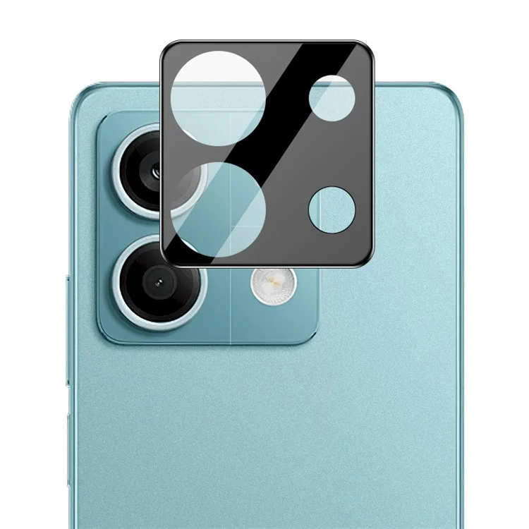 IMAK Para Xiaomi Redmi Note 13 5G Película da Lente da Câmera Traseira Vidro Temperado Transparente Protetor da Lente+Tampa da Lente Acrílica (Versão Preta)