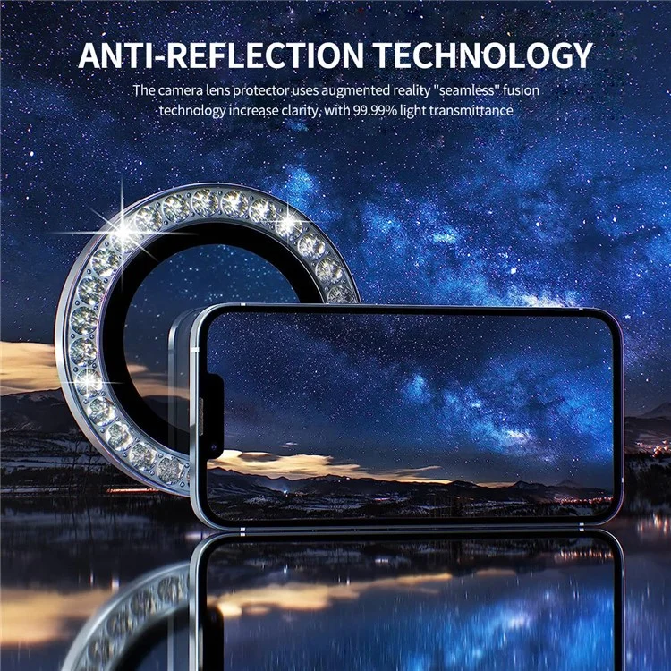 ENKAY HAT PRINCE 1 Set Para iPhone 13 / 13 mini Protetor de Lente Traseira Vidro Temperado + Armação de Liga de Alumínio - Azul Bebê