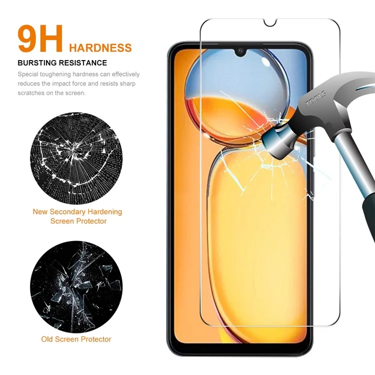 ENKAY HAT PRINCE 5Stk. 0,26 mm 2,5D Klarer Bildschirmschutz für Xiaomi Redmi 13C 4G / Poco C65 4G High Aluminium-Silizium-Glasfilm