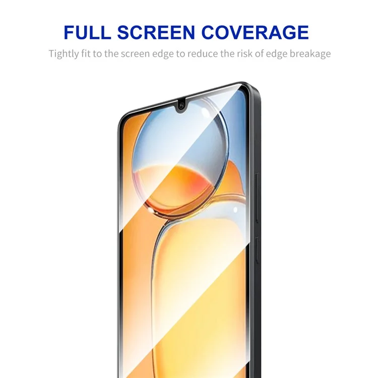 ENKAY HAT PRINCE For Xiaomi Redmi 13C 4G / Poco C65 4G High Aluminium-silicon Glass Screen Protector Silk Printing Film