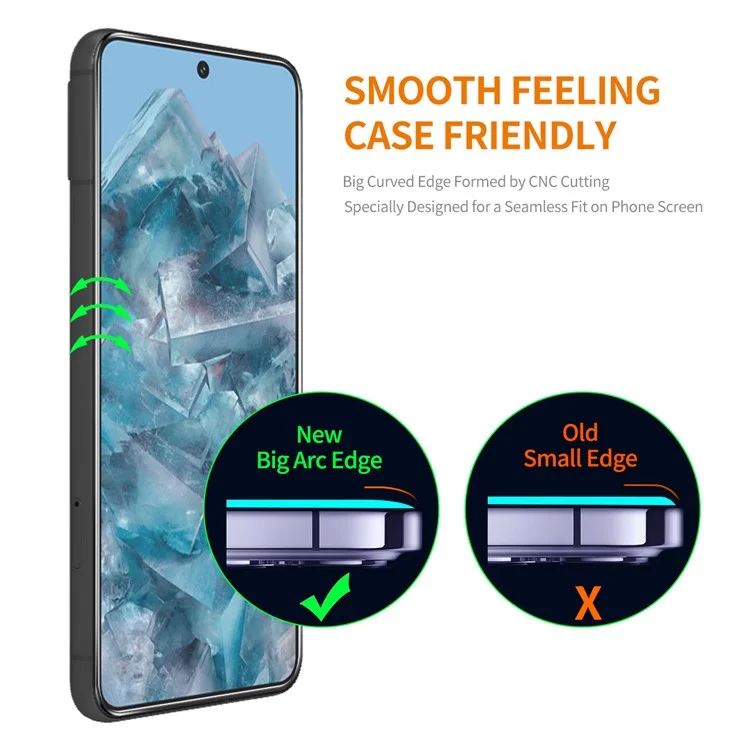 ENKAY HAT PRINCE 2Pcs pour Google Pixel 8 Pro Protecteur d'écran en verre aluminium-silicium haute qualité 0,26 mm 2,5D Film HD transparent