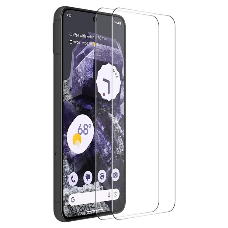 ENKAY HAT PRINCE 2Pcs para Google Pixel 8 Alto Filme de Vidro de Alumínio-silício 0,26mm 2,5D Ultra Clear Screen Protector