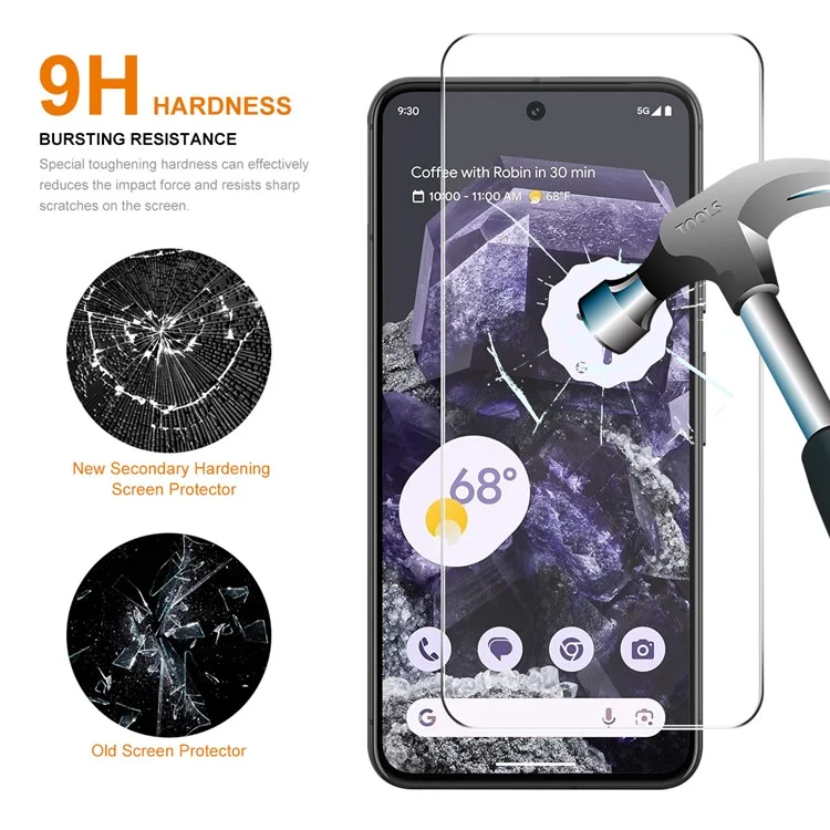 ENKAY HAT PRINCE per Google Pixel 8 Protezione dello schermo trasparente 0,26 mm 9H 2,5D Pellicola in vetro ad alta resistenza in alluminio-silicio