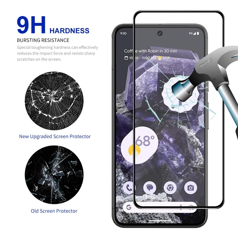 ENKAY HAT PRINCE 10Pcs per Google Pixel 8 High Aluminium-silicon Glass Screen Protector Full Glue Film