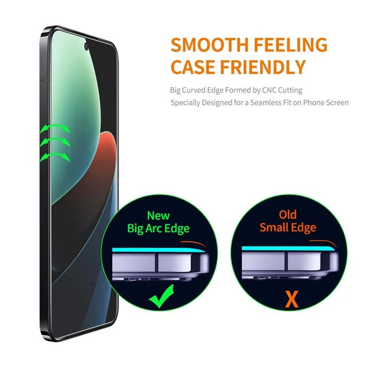 ENKAY HAT PRINCE Para Xiaomi 14 Película de Vidro de Alta Alumínio-Silício 0,26mm 9H 2,5D Protetor de Tela Transparente