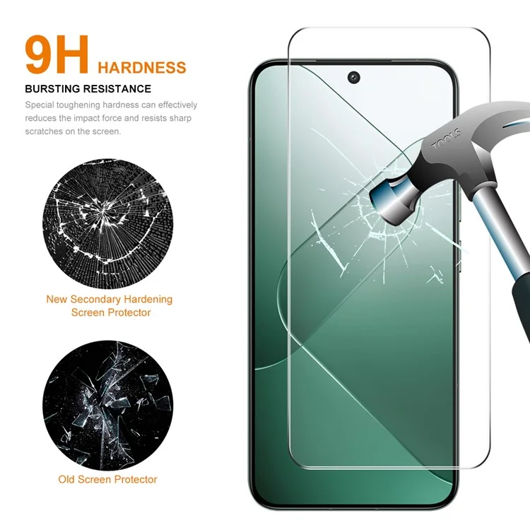 ENKAY HAT PRÍNCIPE 10 Pcs Para Xiaomi 14 Alto Protetor de Tela de Vidro de Alumínio-Silício 0,26 mm 9H 2,5D Película Ultra Clara 