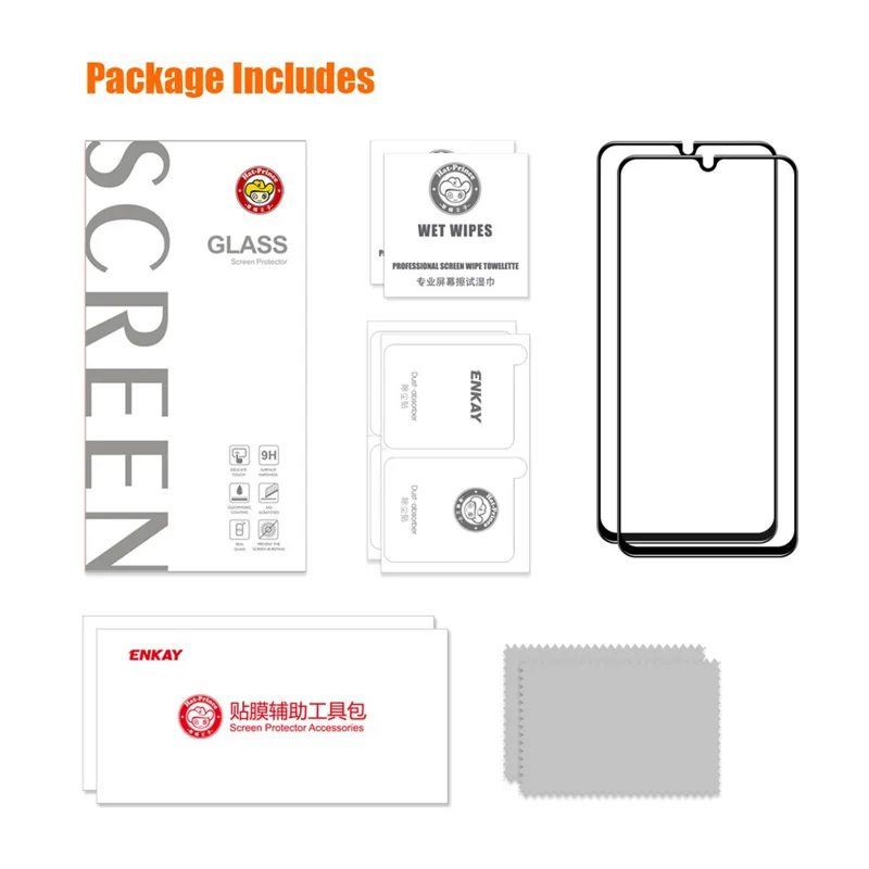 ENKAY HAT PRINCE 2Pcs для Samsung Galaxy A05 4G Full Glue Full Screen Protector Anti-explosion Film