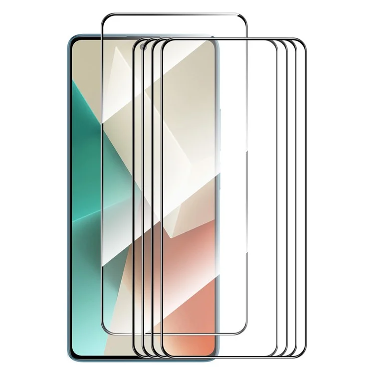 Protecteur d'écran ENKAY HAT PRINCE 5 pièces pour Xiaomi Redmi Note 13 5G / Note 13 Pro 5G, impression en soie 2,5D, film colle intégral