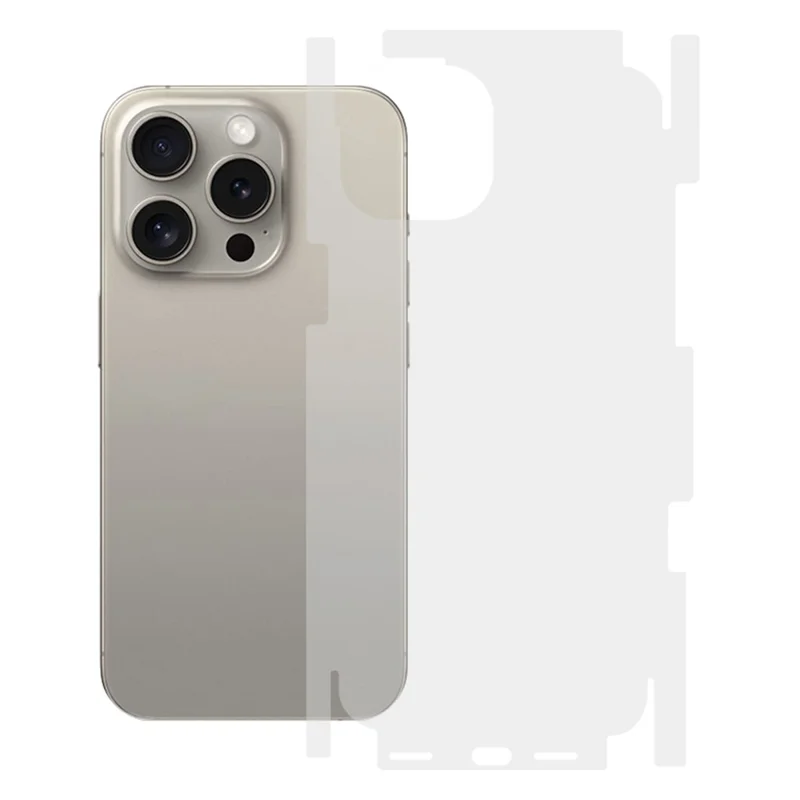 RURIHAI för iPhone 15 Pro Max Transparent bakre skärmskydd Ultratunt 0,1 mm Heltäckande AB-lim PET-film