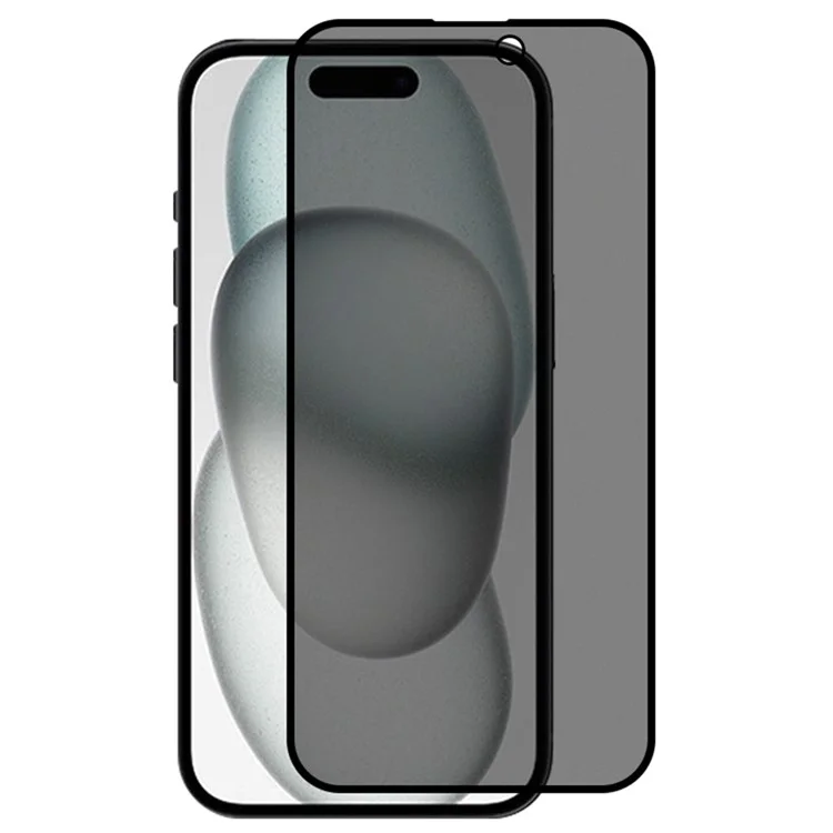 RURIHAI For iPhone 15 Full Screen Protector AG Matte Anti-fingerprint High Aluminum-silicone Glass Anti-spy Film