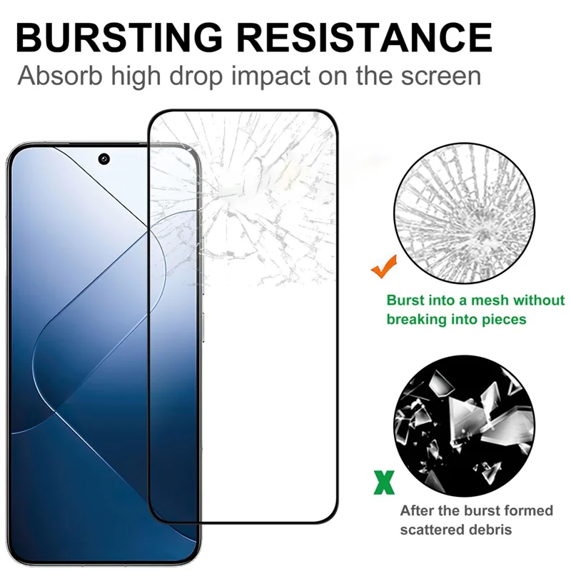 For Xiaomi 14 Phone Screen Protector Black Edge Full Glue AGC Glass Screen Covering Film