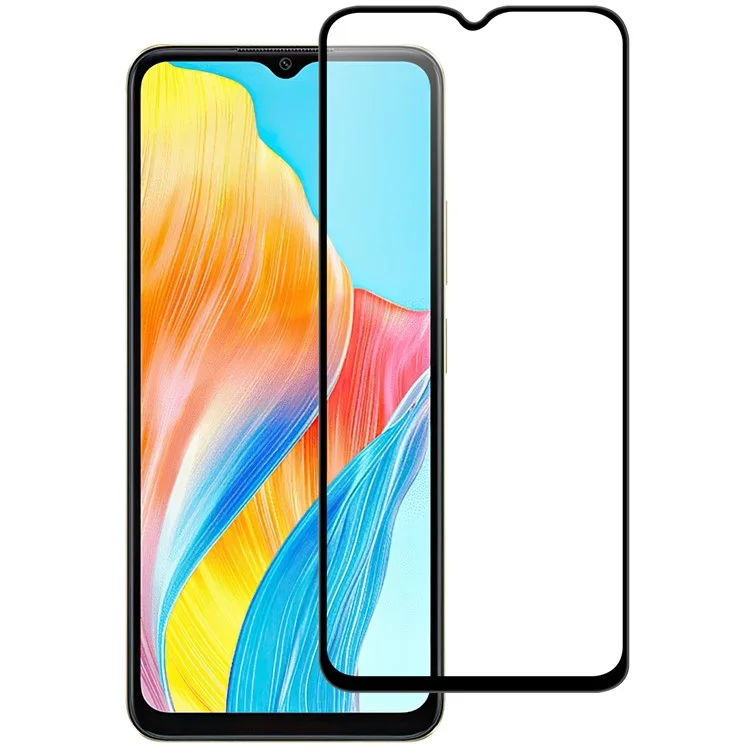 Pour le film de protection d'écran Oppo A38 4G Clear AGC Glass Black Edge Full Glue