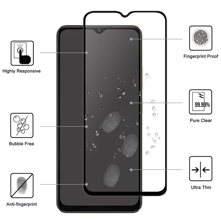Pour le film de protection d'écran Oppo A38 4G Clear AGC Glass Black Edge Full Glue