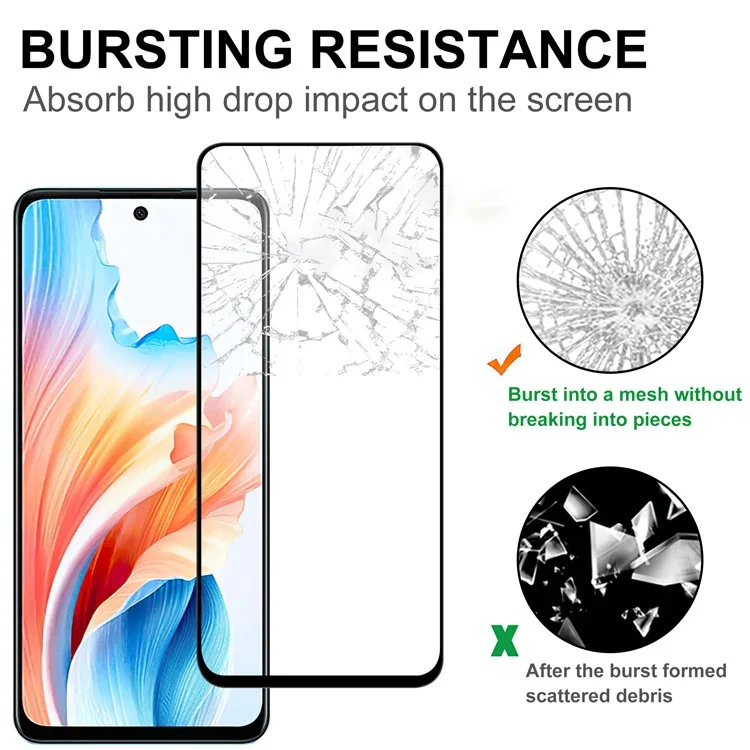 Para Oppo A79 5G / A2 5G Smart Phone Screen Protetor de Tela Adesivo Completo Vidro AGC Transparente Anti-impressões Digitais Cobertura da Tela