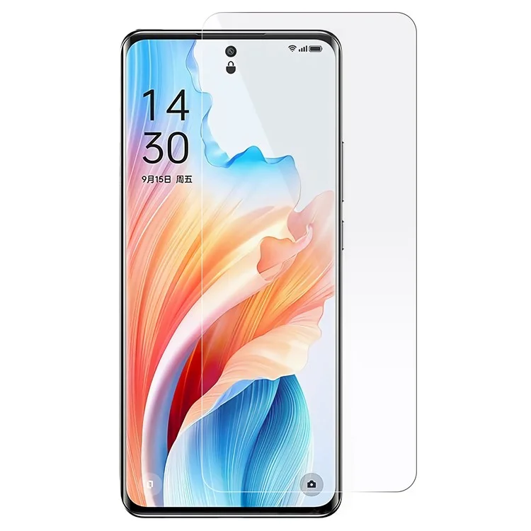 Para Oppo A79 5G / A2 5G Protetor de Tela 0,3 mm Borda em Arco Anti-Arranhões Película de Vidro Temperado de Tela de Telefone