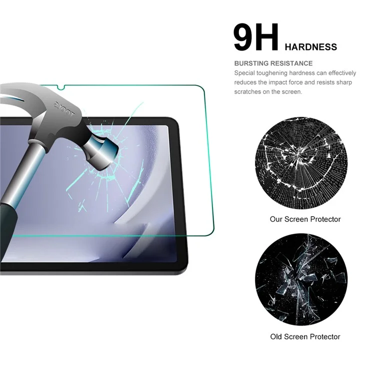 ENKAY HAT PRINCE 2Pcs For Samsung Galaxy Tab A9+ 0.33mm 9H 2.5D Screen Protector High Aluminium-silicon Glass Tablet Film
