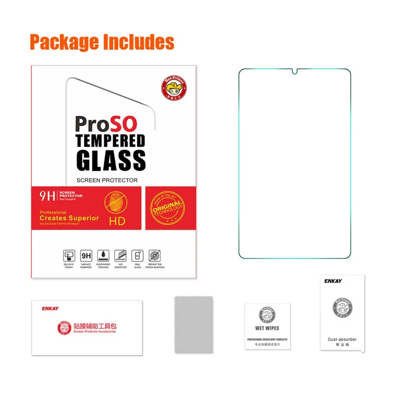 ENKAY HAT PRINCE Para Samsung Galaxy Tab A9 0,33mm Protetor de Tela de Tablet Anti-Arranhões 9H 2,5D Filme de Vidro de Alto Alumínio-Silício
