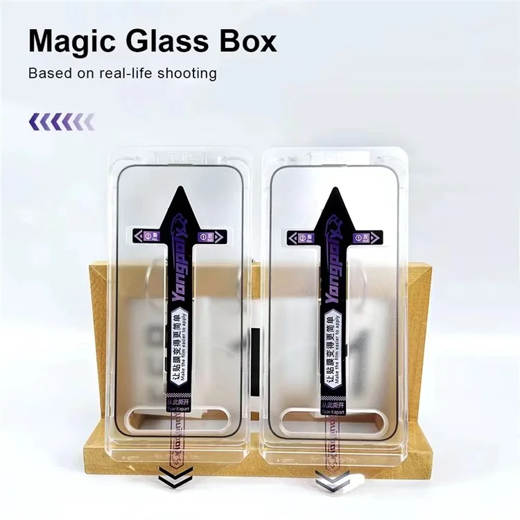 YONGPOLY For iPhone 15 Full Screen Protector Tempered Glass HD Clear Film with Dust-Proof Net