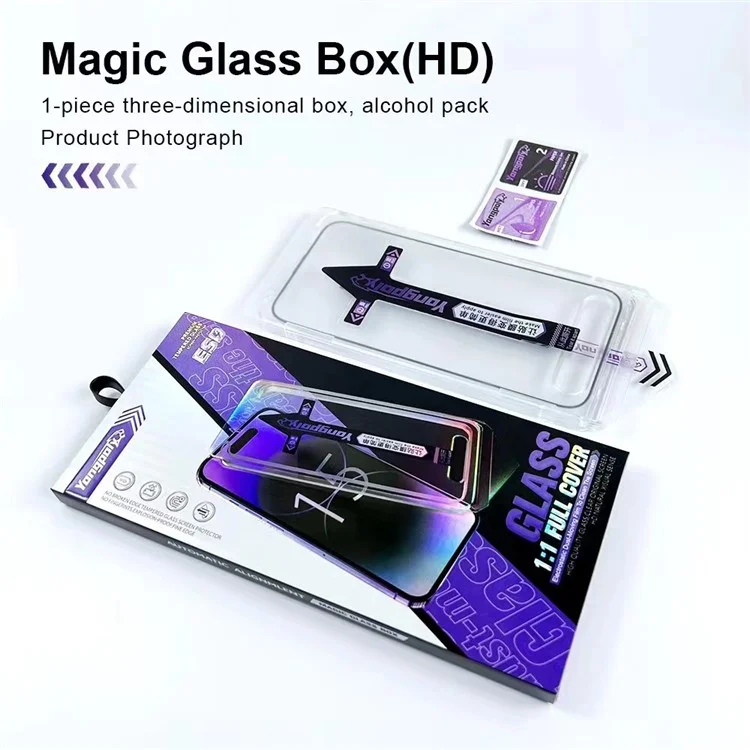 YONGPOLY For iPhone 15 Full Screen Protector Tempered Glass HD Clear Film with Dust-Proof Net
