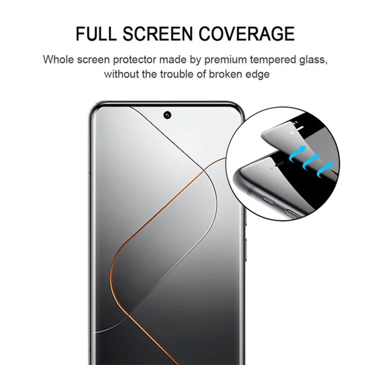 Para Xiaomi 14 Pro 3D Curved Screen Protector Side Glue Anti-explosion Tempered Glass Film