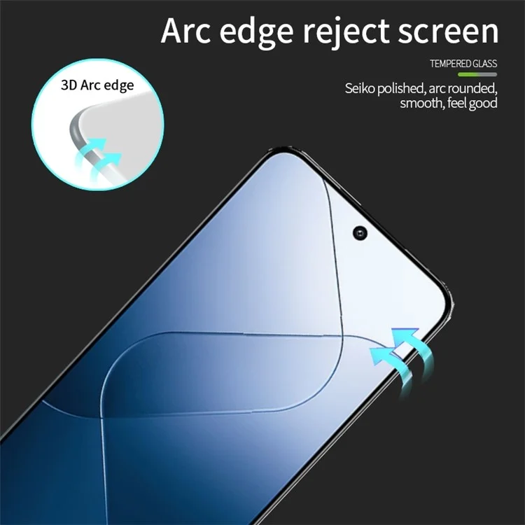 MOFI JK 3D Tempered Glass Film-1 for Xiaomi 14 Full Cover Ultra Clear Curved Screen Protector