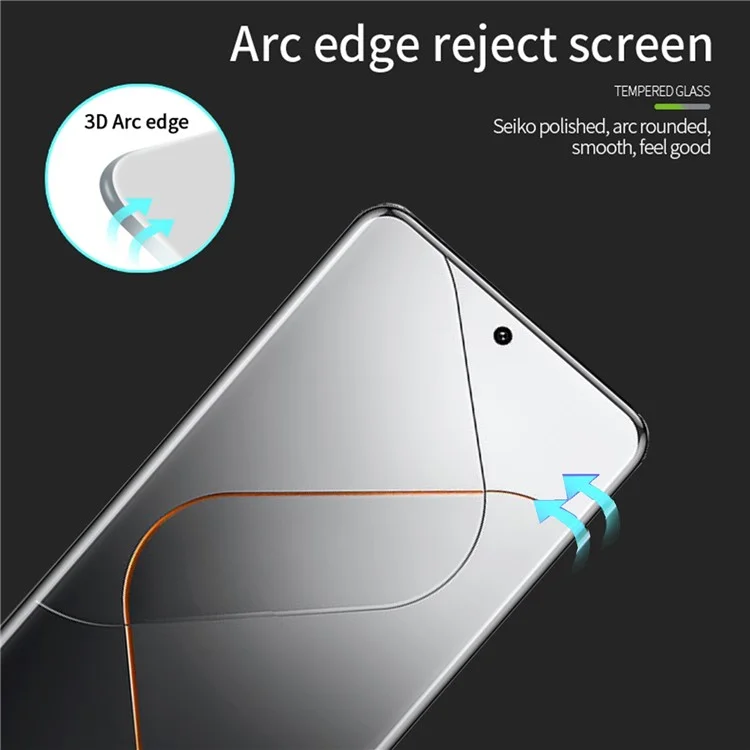 MOFI For Xiaomi 14 Pro 3D Curved Hot Bending Screen Protector Full Glue Tempered Glass Film