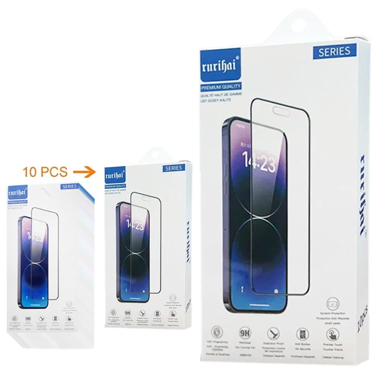 RURIHAI 10Stück für Oppo Find N3 5G Displayschutzfolie Kratzfest 2,5D 0,26mm hochwertiges Aluminiumsilikat-Glas