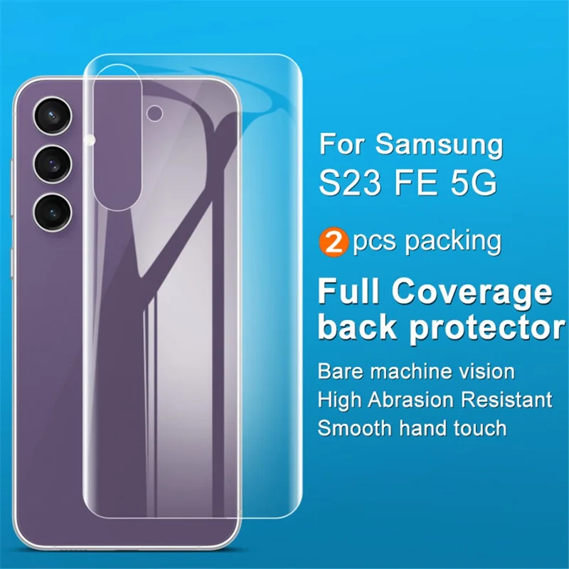 IMAK 2Pcs / Ensemble de film hydrogel III pour le protecteur d'écran arrière du Samsung Galaxy S23 FE Protecteur d'écran arrière en TPU transparent