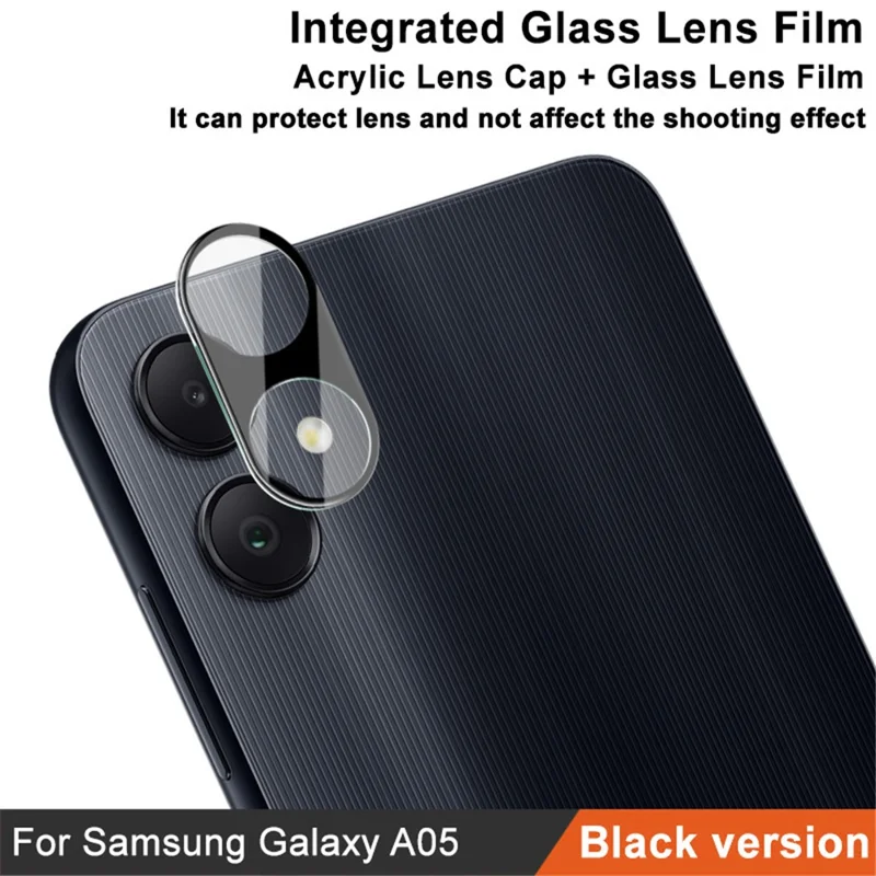 IMAK For Samsung Galaxy A05 4G Integrated Acrylic Lens Cap + Tempered Glass Rear Lens Film (Black Version)