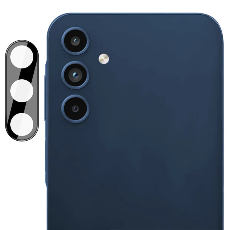 IMAK For Samsung Galaxy A15 5G Phone Lens Film Tempered Glass Lens Protector + Acrylic Lens Cap (Black Version)