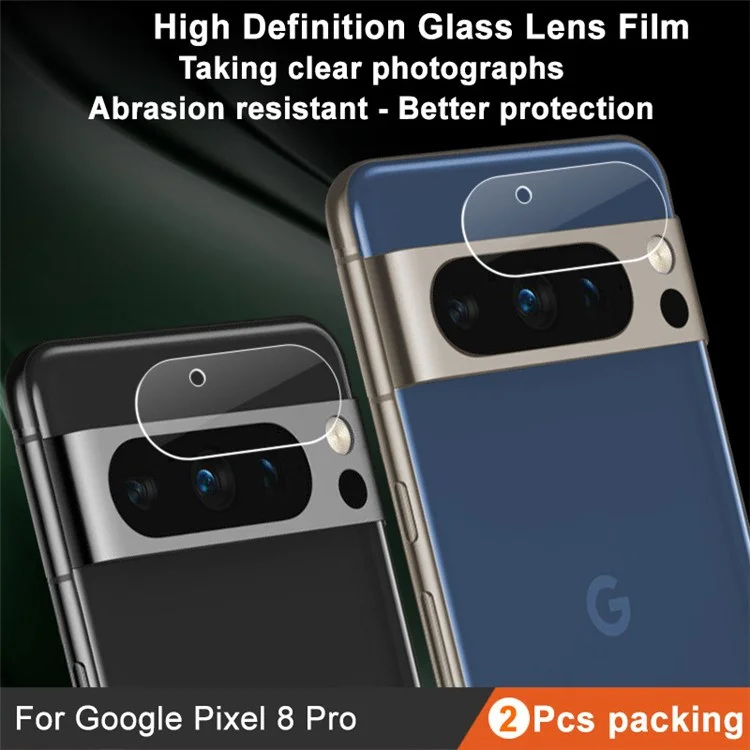 IMAK 2 шт. / Набор для Google Pixel 8 Pro Защитное стекло для объектива камеры Устойчивое к царапинам пленочное покрытие для объектива (уменьшенная версия)