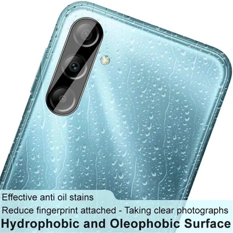 IMAK til Samsung Galaxy M34 5G / F34 5G Kameraobjektivbeskytter Integreret akryl-linselåg + Hærdet glas linseside (Sort version)